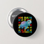 100 dagen van Awesome Turtle 100ste dag van school Ronde Button 5,7 Cm (Voorkant /achterkant)