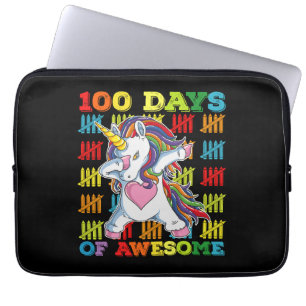 100 dagen van Awesome Unicorn 100e dag van school Laptop Sleeve
