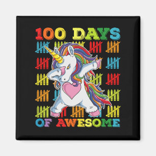 100 dagen van Awesome Unicorn 100ste dag van schoo Magneet