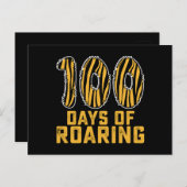 100 dagen van brullende tijger grappige 100e dag s briefkaart (Voorkant / Achterkant)