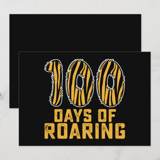 100 dagen van brullende tijger grappige 100e dag s kaart (Voorkant / Achterkant)