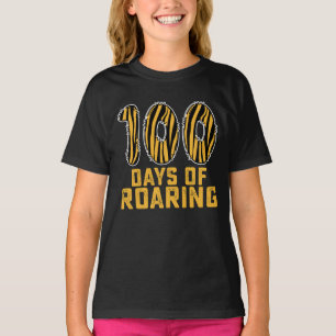 100 dagen van brullende tijger grappige 100e dag s t-shirt