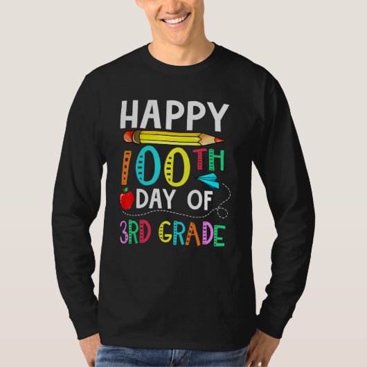 100 dagen van de 100e schooldag van de derde klas t-shirt (Voorkant)