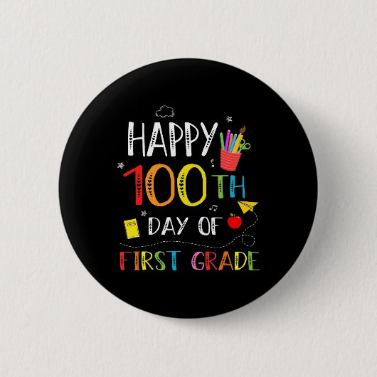 100 dagen van de 100e schooldag van de eerste graa ronde button 5,7 cm (Voorkant)