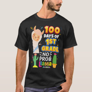 100 dagen van de 1e klas Geen probleem Lama 100ste T-shirt