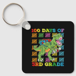 100 dagen van de 3e klas T Rex dinosaurus school Sleutelhanger