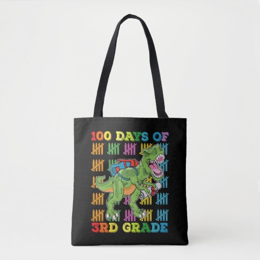 100 dagen van de 3e klas T Rex dinosaurus school Tote Bag (Voorkant)