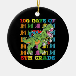 100 dagen van de 5e klas T Rex dinosaurus school Keramisch Ornament