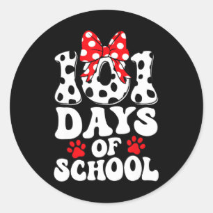 100 dagen van de Dalmatische hond van de school 10 Ronde Sticker
