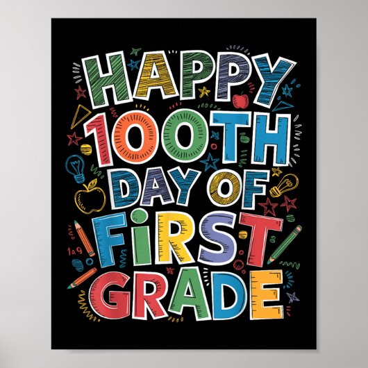 100 dagen van de eerste klas docent Kinder 100e Poster (Voorkant)