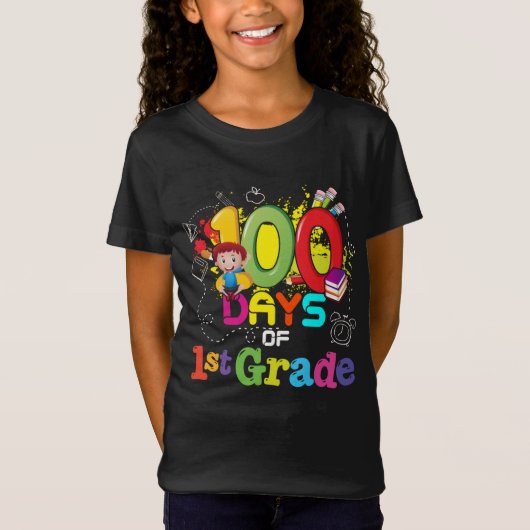 100 dagen van de eerste klas van de school t-shirt (Voorkant)