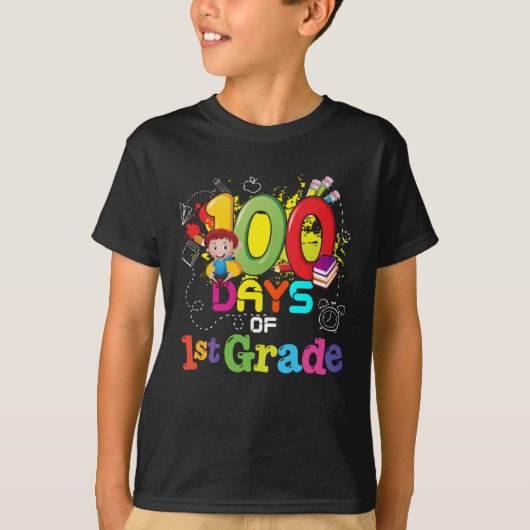 100 dagen van de eerste klas van de school t-shirt (Voorkant)
