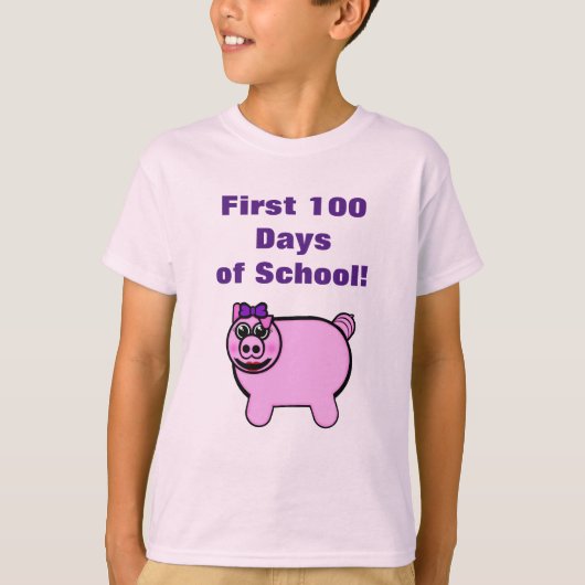 100 dagen van de eerste schooldag in het meisje t-shirt (Voorkant)