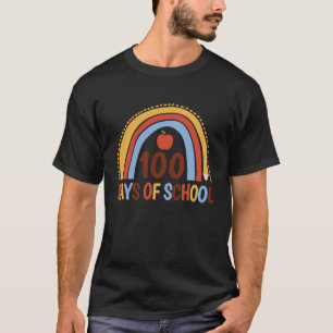 100 dagen van de kleurrijke regenboogregenboog-wer t-shirt