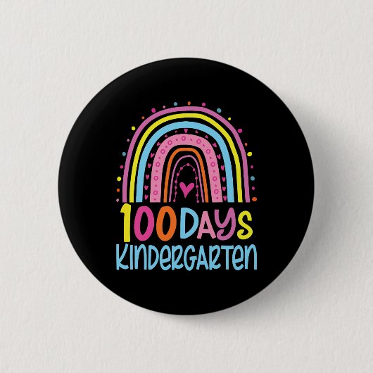 100 dagen van de kleuterschool Rainbow Happy 100th Ronde Button 5,7 Cm (Voorkant)