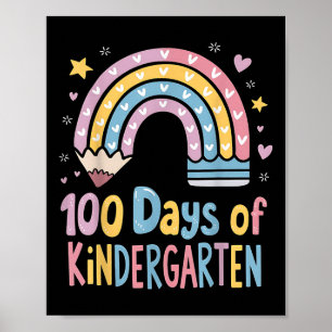100 dagen van de kleuterschool Shirt meisjes 100e  Poster