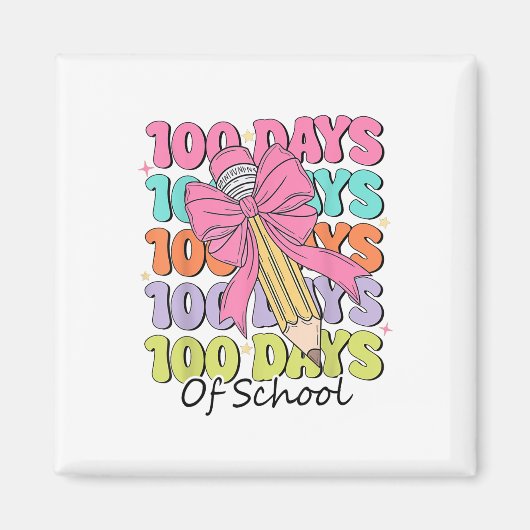 100 dagen van de leraar Coquette Bow 100ste dag Magneet (Voorkant)