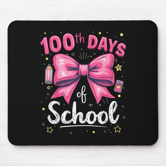 100 dagen van de leraar Coquette Bow 100ste dag Muismat (Voorkant)