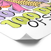 100 dagen van de leraar Coquette Bow 100ste dag Poster (Hoek)