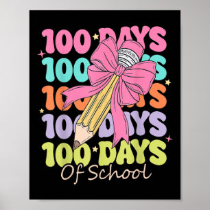 100 dagen van de leraar Coquette Bow 100ste dag Poster