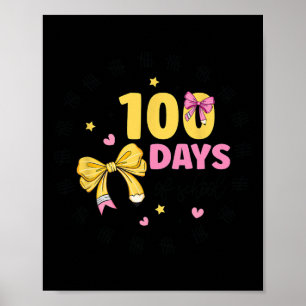 100 dagen van de leraar Coquette Bow 100ste dag Poster