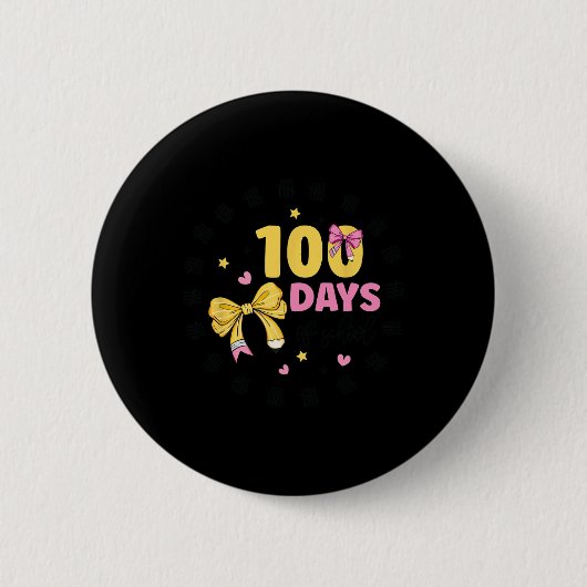 100 dagen van de leraar Coquette Bow 100ste dag Ronde Button 5,7 Cm (Voorkant)