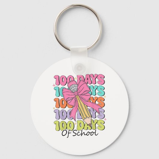 100 dagen van de leraar Coquette Bow 100ste dag Sleutelhanger (Voorkant)