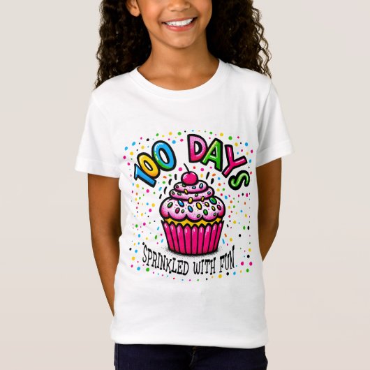 100 dagen van de met Fun besproeide school T-shirt (Voorkant)