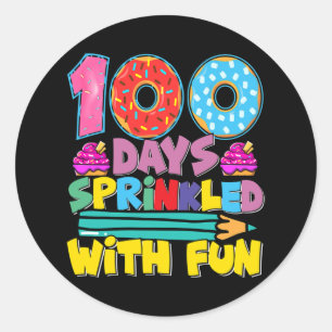 100 dagen van de school, bedrukt met vun cute cupc ronde sticker