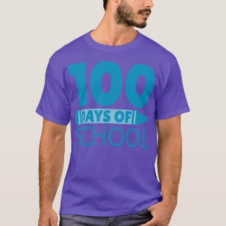 100 dagen van de "School Blue Crayon" T-shirt