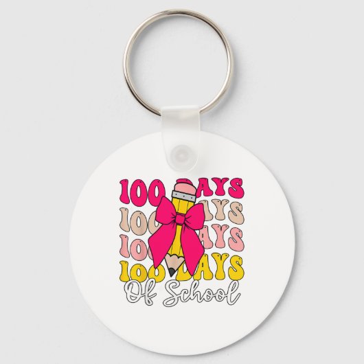 100 dagen van de school Coquette Bow 100ste dag va Sleutelhanger (Voorkant)