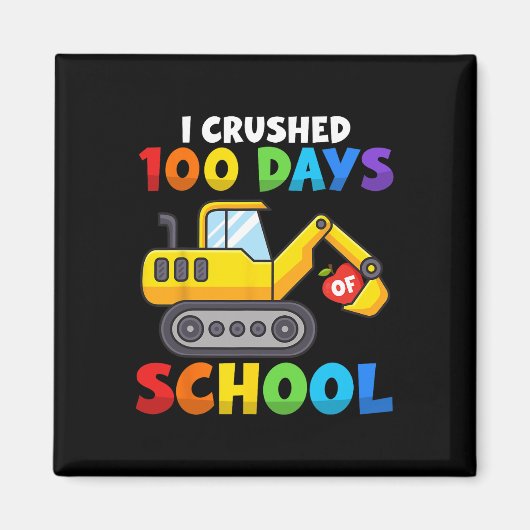 100 dagen van de School Graafmachine Thema voor ki Magneet (Voorkant)