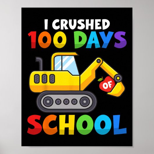 100 dagen van de School Graafmachine Thema voor ki Poster (Voorkant)