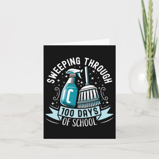100 dagen van de School Grappige School Bewaarder Kaart (Voorkant)