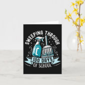 100 dagen van de School Grappige School Bewaarder Kaart (Gele Bloem)