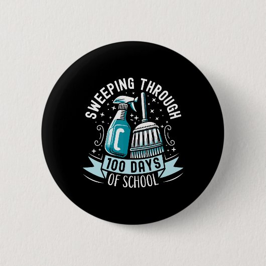 100 dagen van de School Grappige School Bewaarder Ronde Button 5,7 Cm (Voorkant)