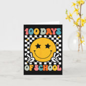 100 dagen van de school Groovy Smile Face Kaart (Gele Bloem)