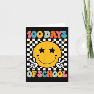 100 dagen van de school Groovy Smile Face Kaart