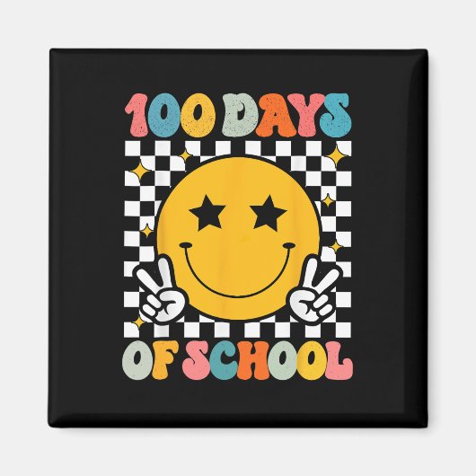 100 dagen van de school Groovy Smile Face Magneet (Voorkant)
