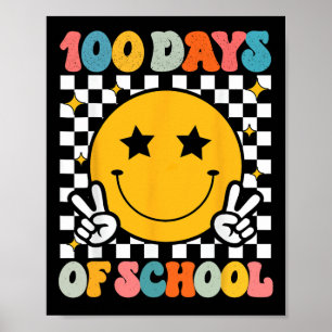 100 dagen van de school Groovy Smile Face Poster