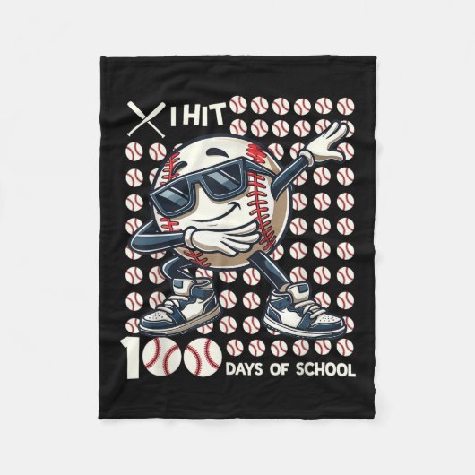 100 dagen van de school honkbalknuppel 100ste dag fleece deken (Voorkant)