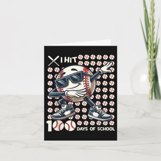 100 dagen van de school honkbalknuppel 100ste dag  kaart (Voorkant)