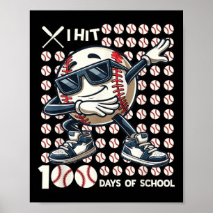 100 dagen van de school honkbalknuppel 100ste dag poster