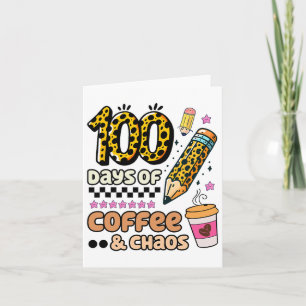 100 dagen van de School Koffie Lover 100ste Dag Lu Kaart