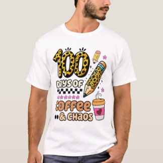 100 dagen van de School Koffie Lover 100ste Dag Lu T-shirt