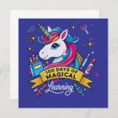 100 dagen van de School Magisch Leren Schattigee E Kaart (Voorkant / Achterkant)