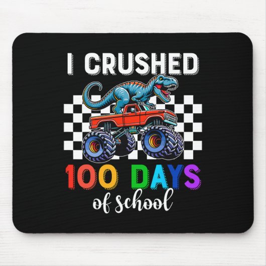 100 dagen van de School Monster Truck 100e dagen D Muismat (Voorkant)