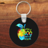 100 dagen van de School Puzzel Apple Autisme Bewus Sleutelhanger (Voorkant)