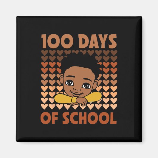 100 dagen van de school zwarte Afro jongens zwarte Magneet (Voorkant)