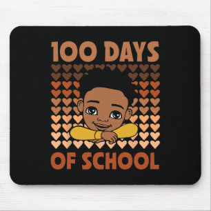 100 dagen van de school zwarte Afro jongens zwarte Muismat